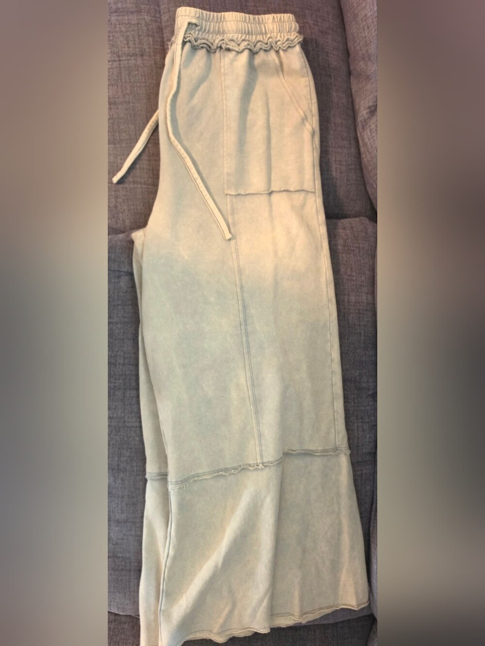 Women’s Drawstring Wide-Leg Pants in Tan Color